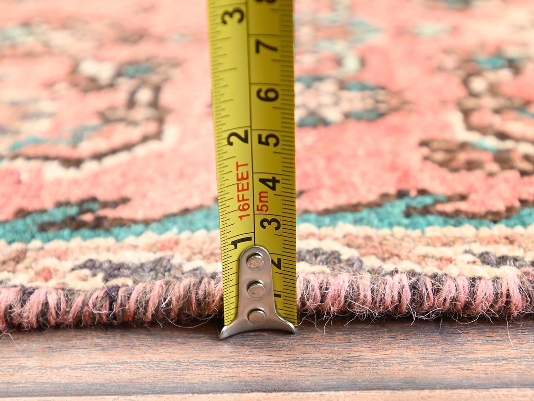 2'6" x 8'10" Vintage Hand Knotted Pink Wool Runner Oriental Rug - MOA1021529