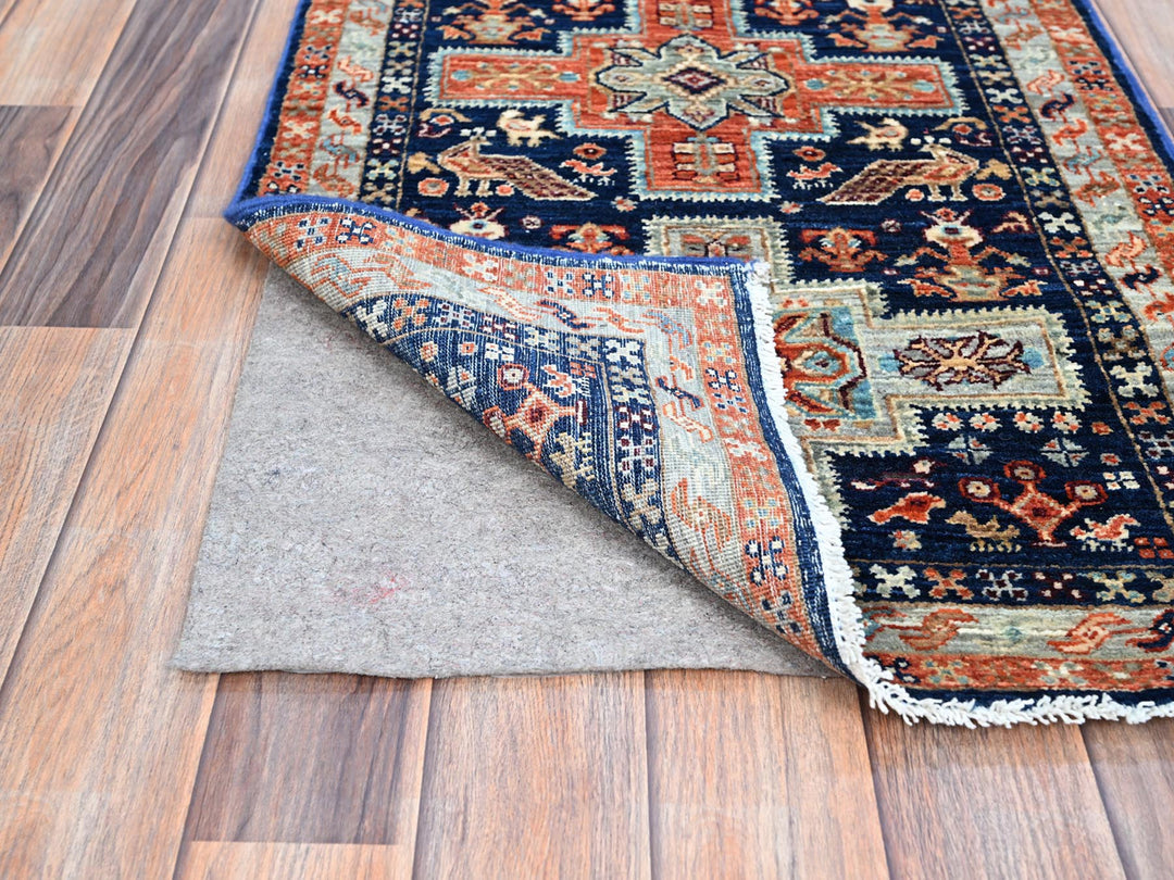 2'1" x 5'10" New Hand Knotted Blue Wool Runner Oriental Rug - MOA102152