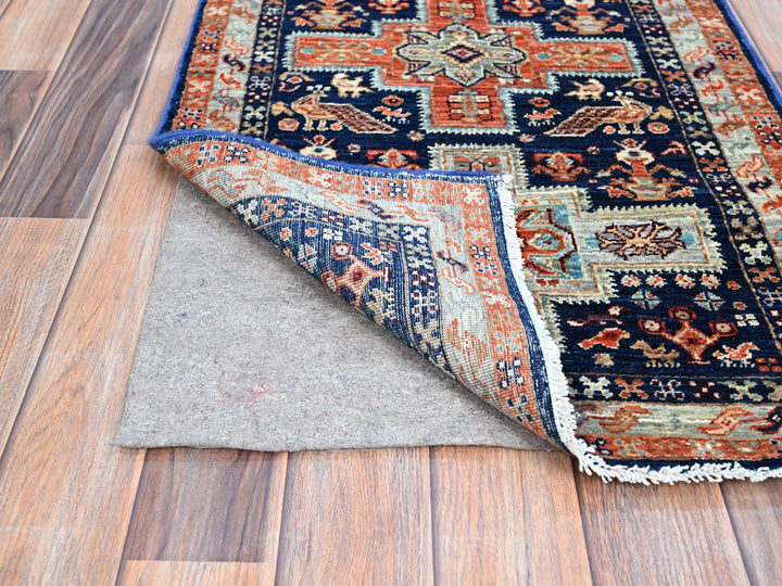 2'1" x 5'10" New Hand Knotted Blue Wool Runner Oriental Rug - MOA102152
