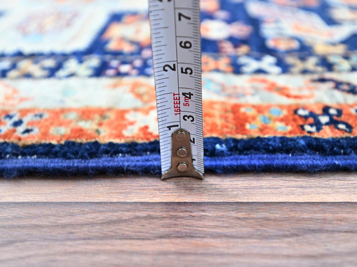 2'1" x 5'10" New Hand Knotted Blue Wool Runner Oriental Rug - MOA102152