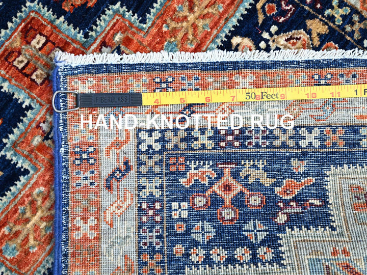 2'1" x 5'10" New Hand Knotted Blue Wool Runner Oriental Rug - MOA102152