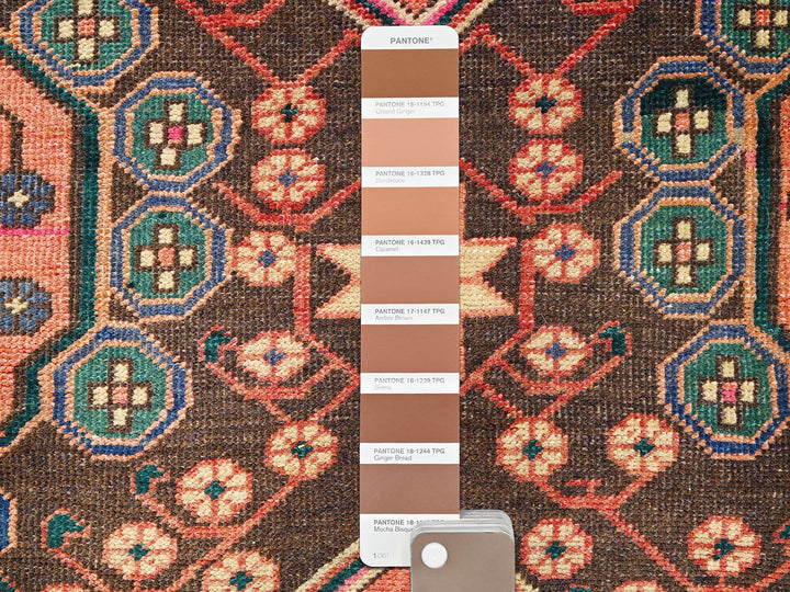 2'9" x 9'11" Vintage Hand Knotted Brown Wool Runner Oriental Rug - MOA1021530