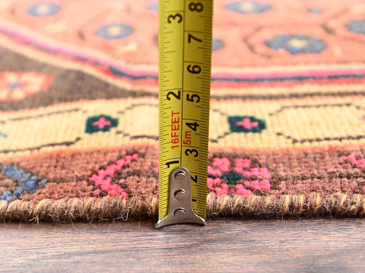 2'9" x 9'11" Vintage Hand Knotted Brown Wool Runner Oriental Rug - MOA1021530