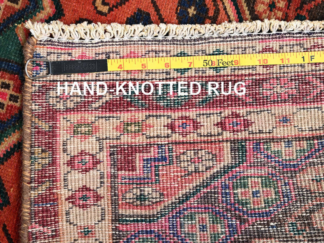 2'9" x 9'11" Vintage Hand Knotted Brown Wool Runner Oriental Rug - MOA1021530