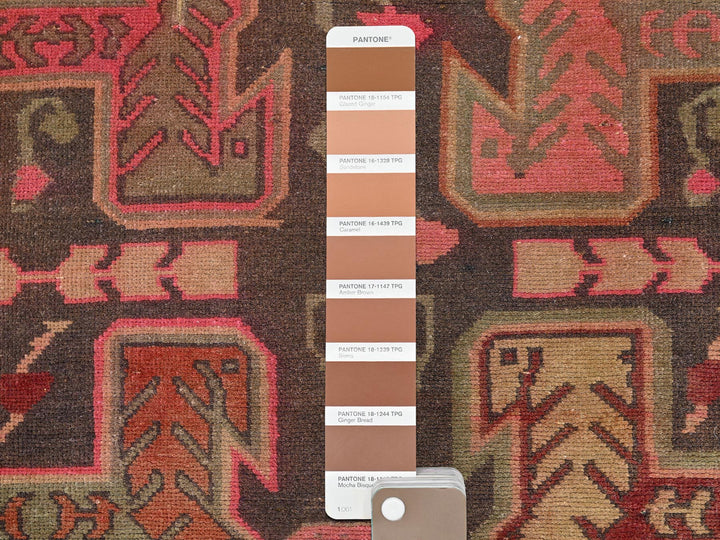 2'10" x 8'11" Vintage Hand Knotted Brown Wool Runner Oriental Rug - MOA1021531