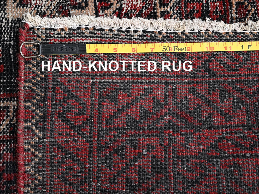4'1" x 7'1" Vintage Hand Knotted Red Wool Rectangle Oriental Rug - MOA1021535