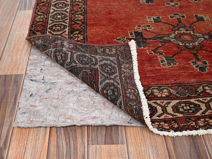 3'11" x 6'4" Vintage Hand Knotted Orange Wool Rectangle Oriental Rug - MOA1021537