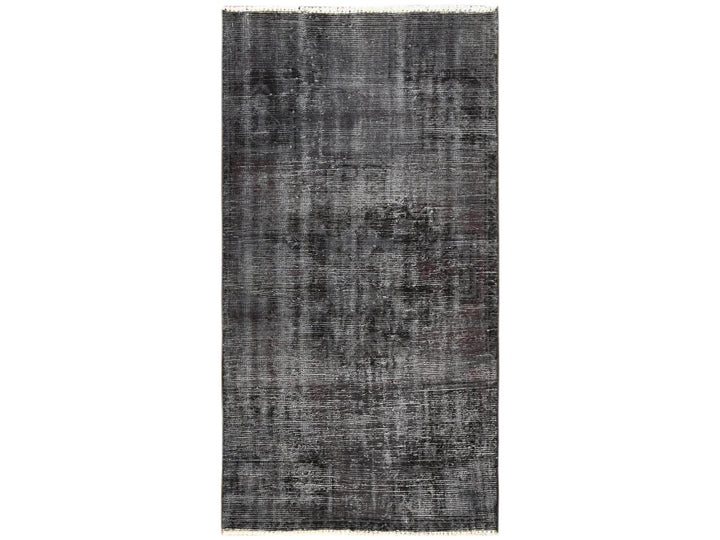 2'10" x 5'7" Vintage Hand Knotted Overdyed Wool Rectangle Oriental Rug - MOA1021538