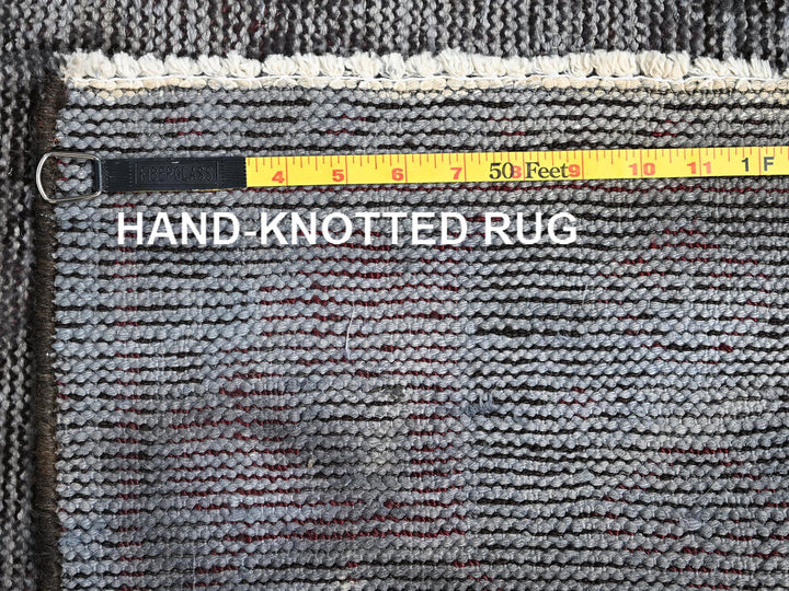 2'10" x 5'7" Vintage Hand Knotted Overdyed Wool Rectangle Oriental Rug - MOA1021538