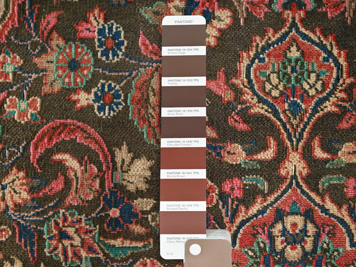 2'9" x 6'9" Vintage Hand Knotted Brown Wool Runner Oriental Rug - MOA1021540