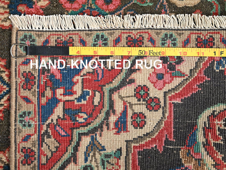2'9" x 6'9" Vintage Hand Knotted Brown Wool Runner Oriental Rug - MOA1021540