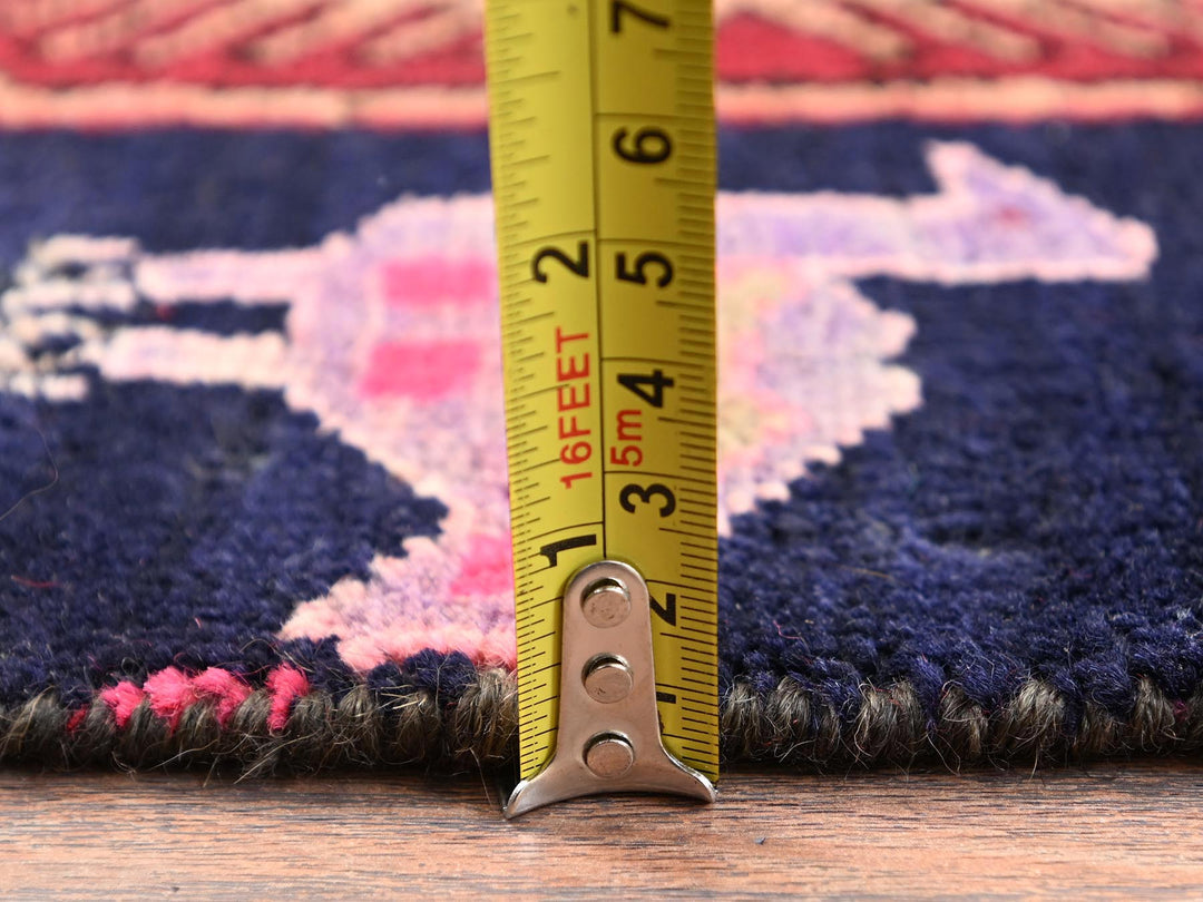 2'5" x 8'10" Vintage Hand Knotted Black Wool Runner Oriental Rug - MOA1021547