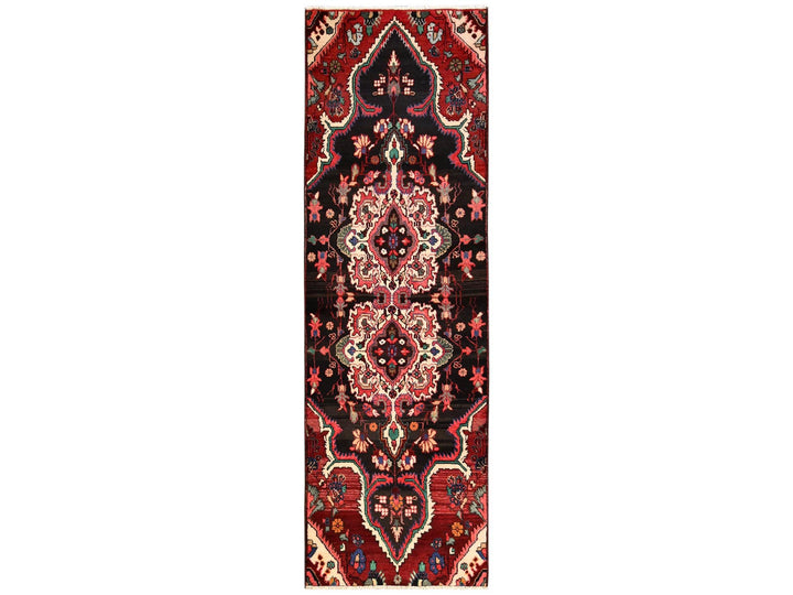 2'9" x 8'11" Vintage Hand Knotted Brown Wool Runner Oriental Rug - MOA1021549