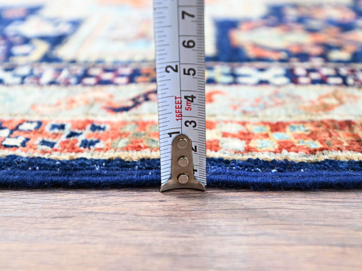 2'7" x 7'9" New Hand Knotted Blue Wool Runner Oriental Rug - MOA102154