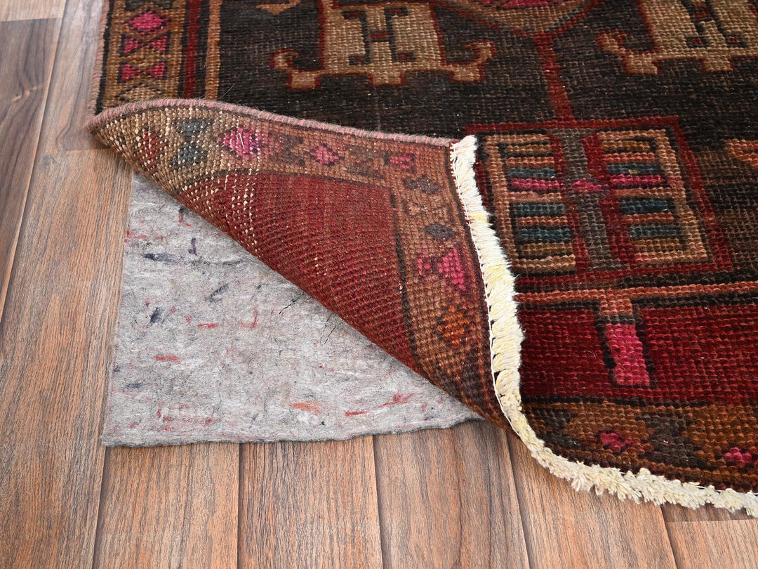 2'10" x 11'8" Vintage Hand Knotted Red Wool Runner Oriental Rug - MOA1021552
