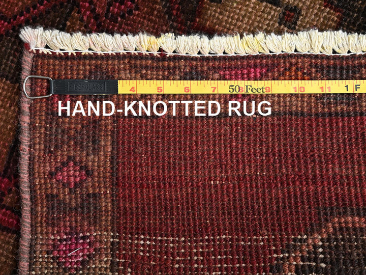 2'10" x 11'8" Vintage Hand Knotted Red Wool Runner Oriental Rug - MOA1021552