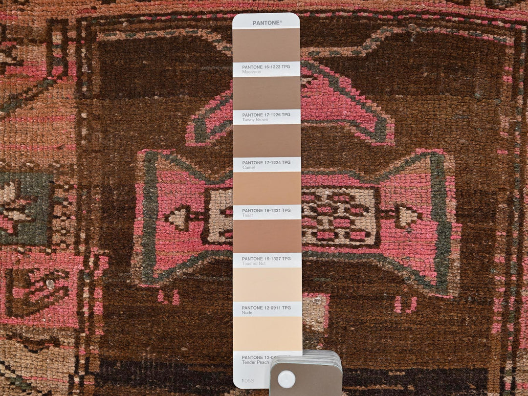 2'7" x 8'9" Vintage Hand Knotted Brown Wool Runner Oriental Rug - MOA1021553