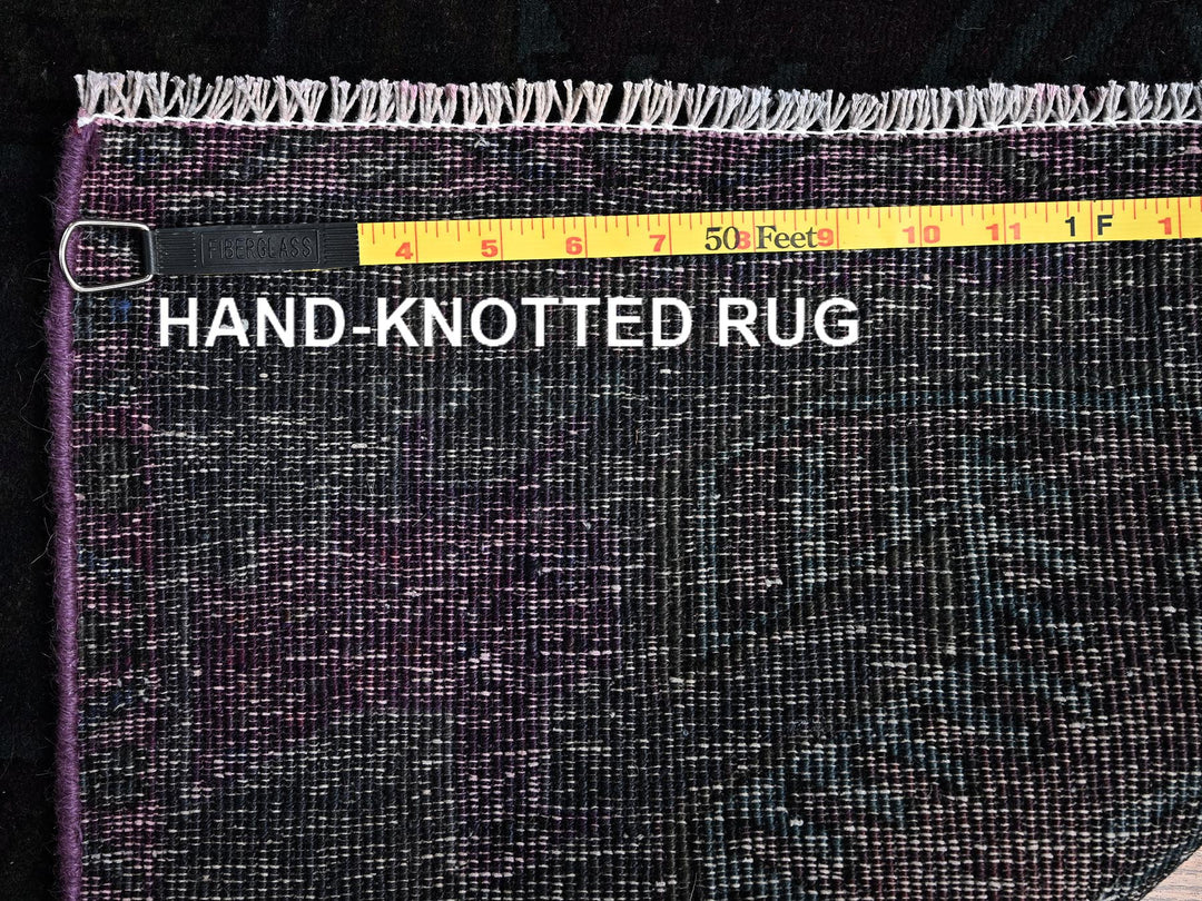 3'0" x 8'4" Vintage Hand Knotted Overdyed Wool Runner Oriental Rug - MOA1021555