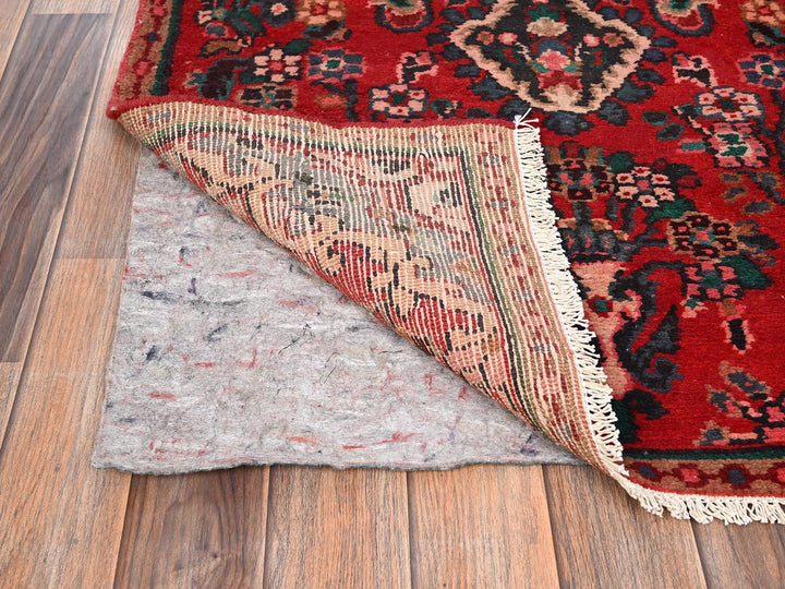 3'0" x 9'1" Vintage Hand Knotted Red Wool Runner Oriental Rug - MOA1021557
