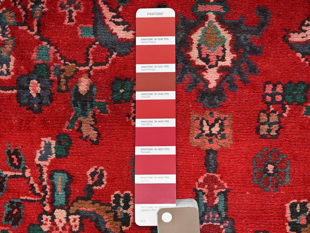 3'0" x 9'1" Vintage Hand Knotted Red Wool Runner Oriental Rug - MOA1021557