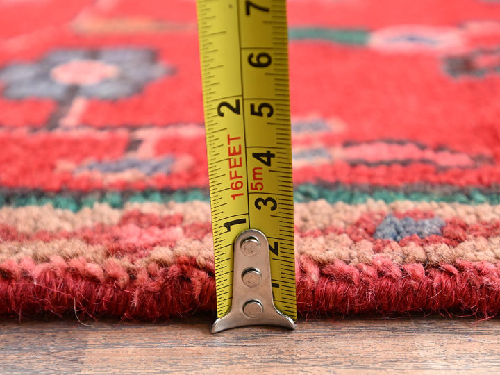 3'0" x 9'1" Vintage Hand Knotted Red Wool Runner Oriental Rug - MOA1021557