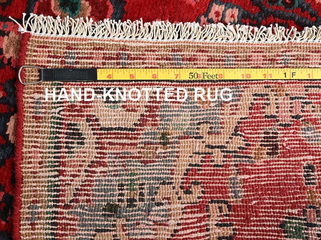 3'0" x 9'1" Vintage Hand Knotted Red Wool Runner Oriental Rug - MOA1021557