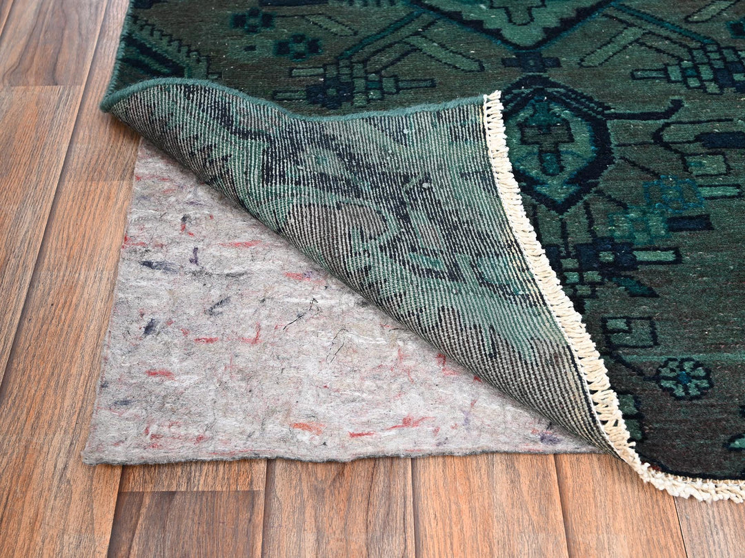 2'7" x 9'10" Vintage Hand Knotted Overdyed Wool Runner Oriental Rug - MOA1021558