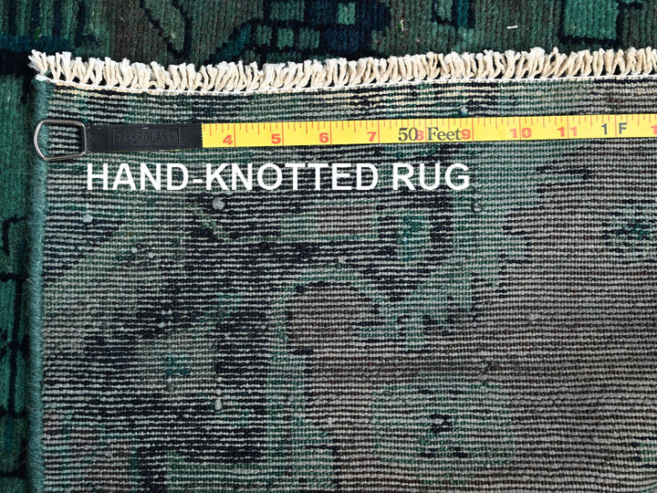 2'7" x 9'10" Vintage Hand Knotted Overdyed Wool Runner Oriental Rug - MOA1021558