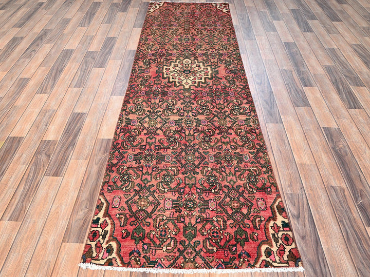 2'7" x 8'6" Vintage Hand Knotted Pink Wool Runner Oriental Rug - MOA1021559