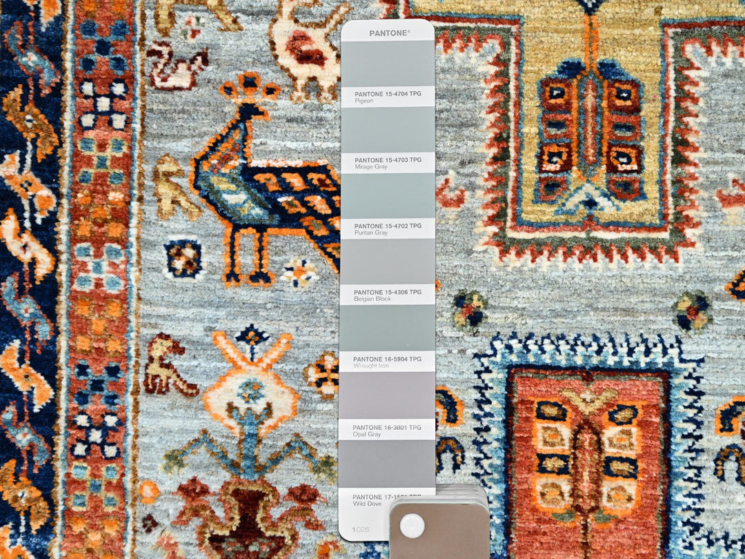 2'8" x 9'8" New Hand Knotted Grey Wool Runner Oriental Rug - MOA102155
