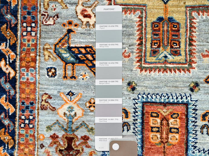 2'8" x 9'8" New Hand Knotted Grey Wool Runner Oriental Rug - MOA102155
