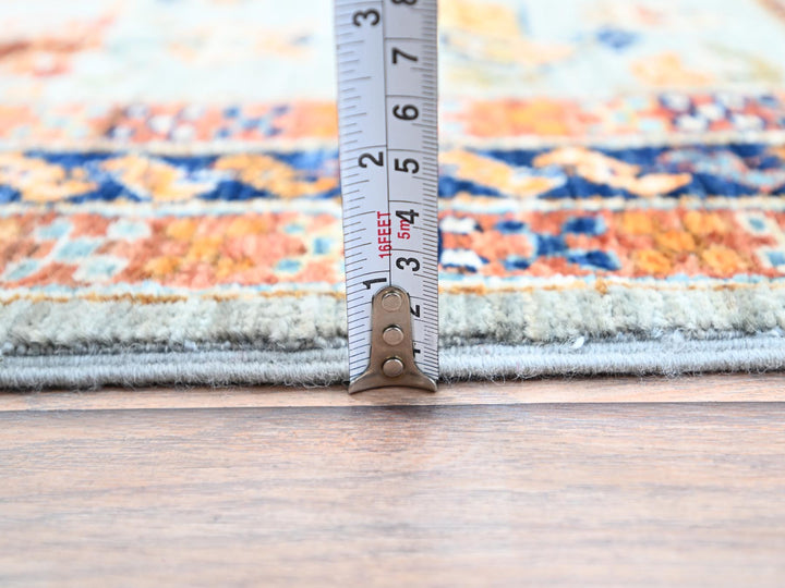 2'8" x 9'8" New Hand Knotted Grey Wool Runner Oriental Rug - MOA102155