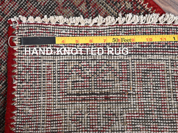 1'10" x 5'8" Vintage Hand Knotted Red Wool Runner Oriental Rug - MOA1021560