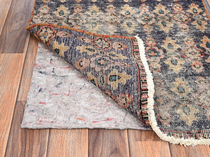 2'1" x 6'9" Vintage Hand Knotted Purple Wool Runner Oriental Rug - MOA1021563