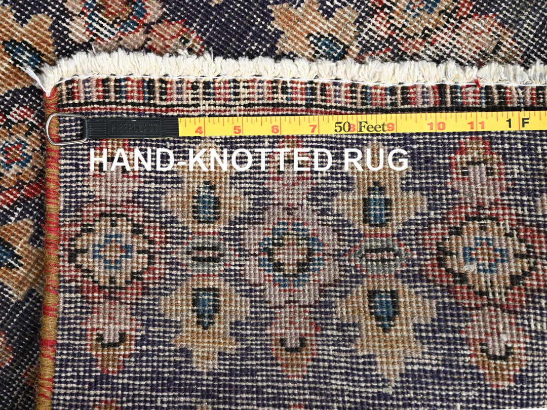 2'1" x 6'9" Vintage Hand Knotted Purple Wool Runner Oriental Rug - MOA1021563