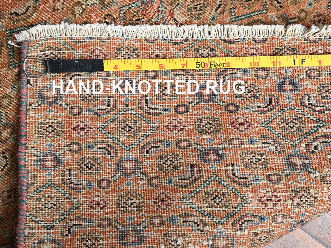 1'10" x 4'4" Vintage Hand Knotted Pink Wool Rectangle Oriental Rug - MOA1021564
