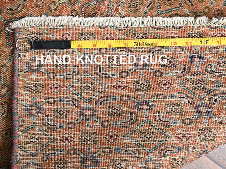 1'10" x 4'4" Vintage Hand Knotted Pink Wool Rectangle Oriental Rug - MOA1021564