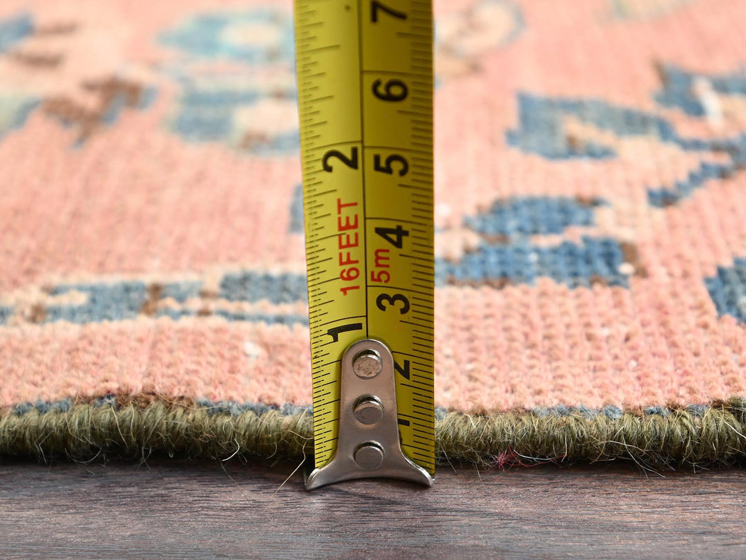 2'8" x 12'9" Vintage Hand Knotted Pink Wool Runner Oriental Rug - MOA1021565
