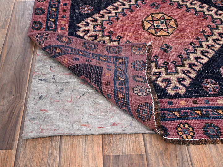 2'8" x 7'11" Vintage Hand Knotted Blue Wool Runner Oriental Rug - MOA1021567