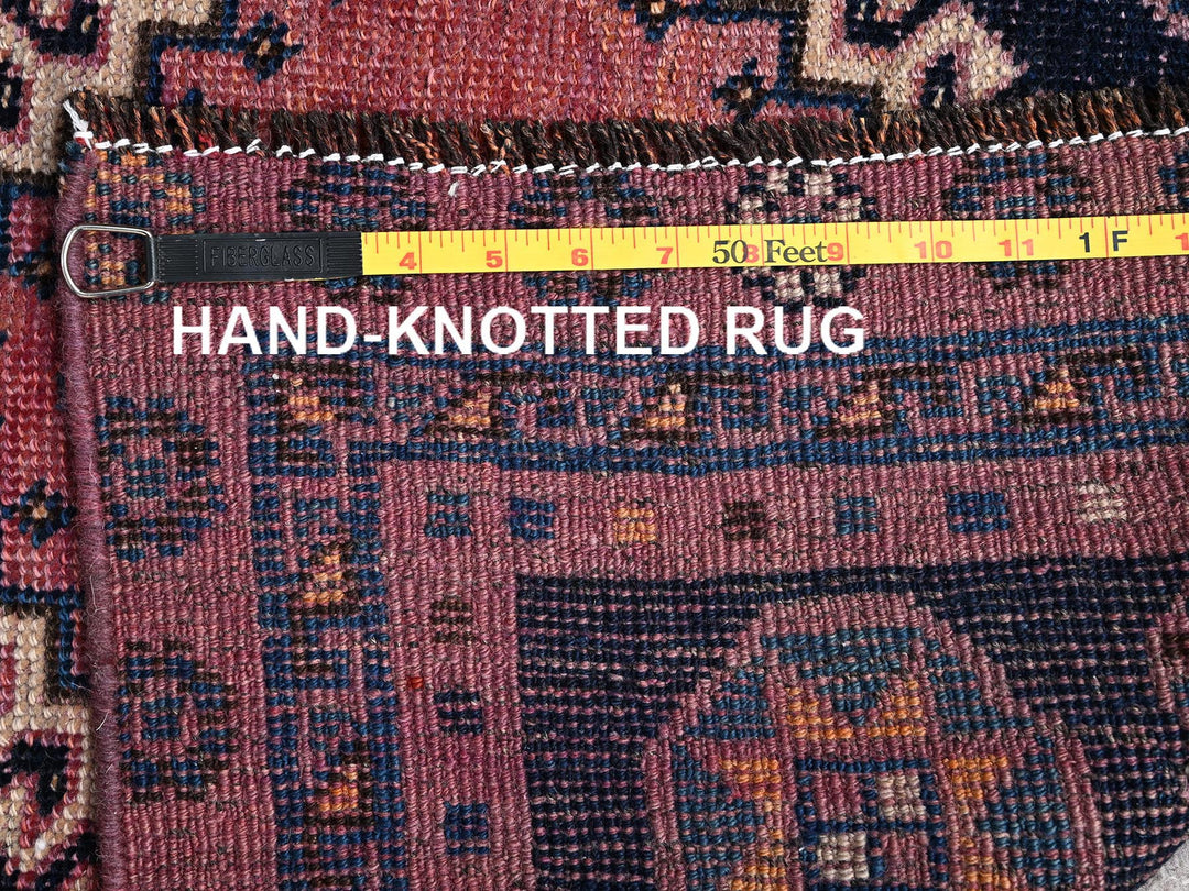 2'8" x 7'11" Vintage Hand Knotted Blue Wool Runner Oriental Rug - MOA1021567
