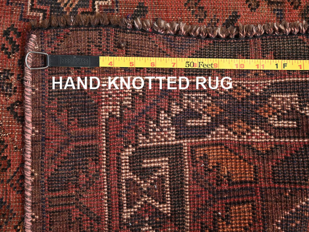 5'1" x 6'9" Vintage Hand Knotted Red Wool Rectangle Oriental Rug - MOA1021569