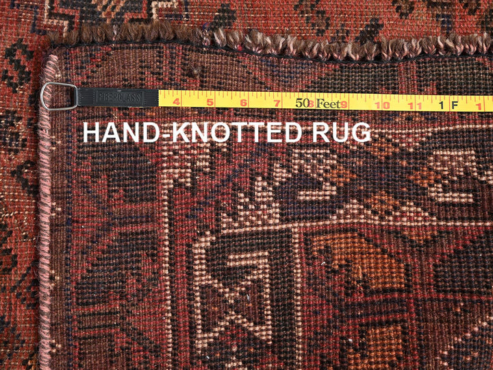 5'1" x 6'9" Vintage Hand Knotted Red Wool Rectangle Oriental Rug - MOA1021569