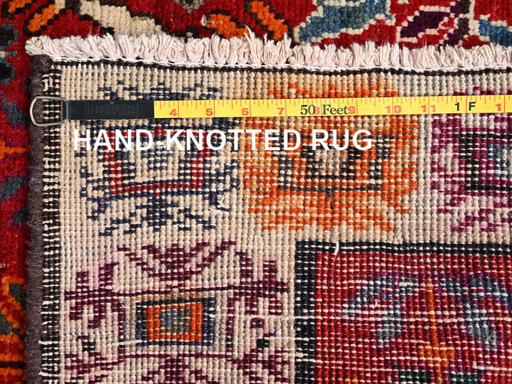 4'11" x 7'5" Vintage Hand Knotted Red Wool Rectangle Oriental Rug - MOA1021570