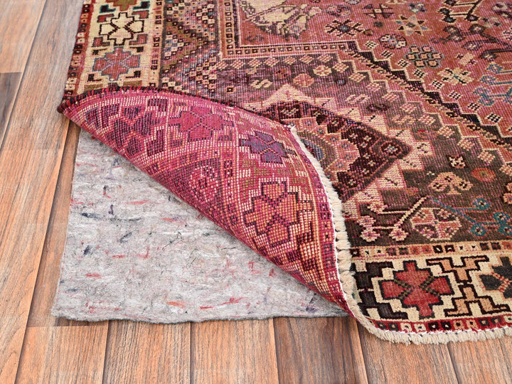 5'3" x 8'0" Vintage Hand Knotted Pink Wool Rectangle Oriental Rug - MOA1021572