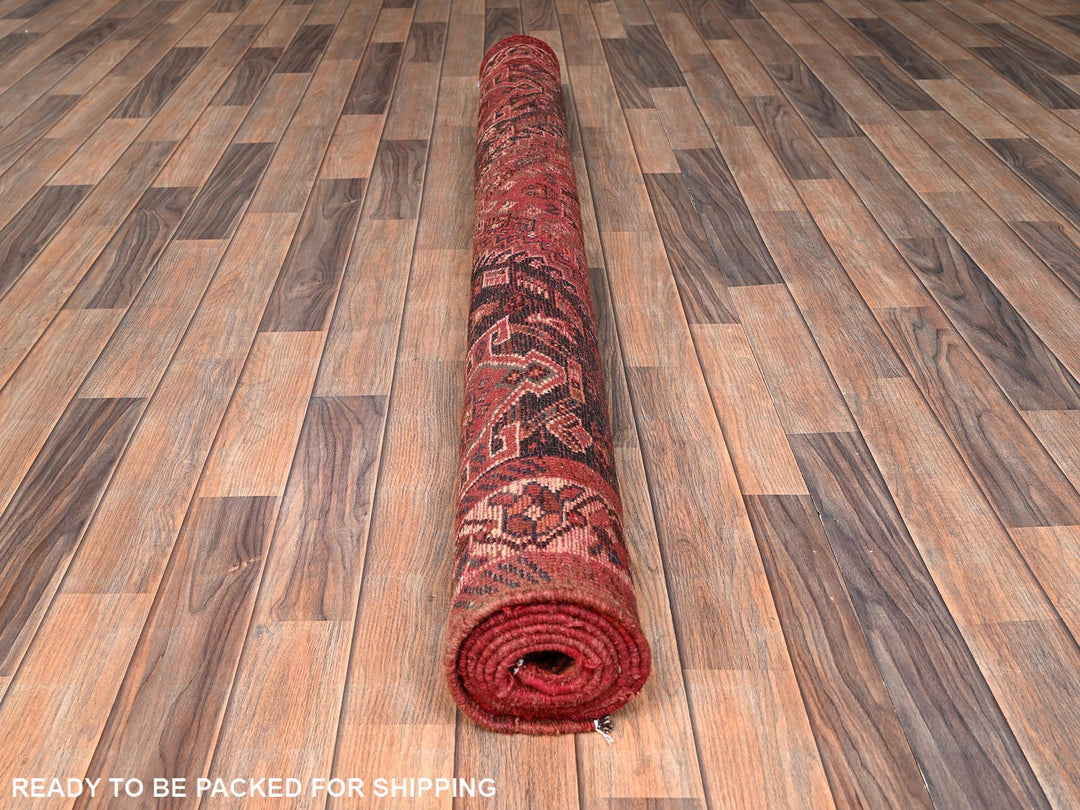 5'7" x 7'6" Vintage Hand Knotted Red Wool Rectangle Oriental Rug - MOA1021573
