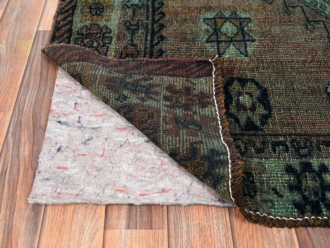 5'6" x 7'4" Vintage Hand Knotted Overdyed Wool Rectangle Oriental Rug - MOA1021574