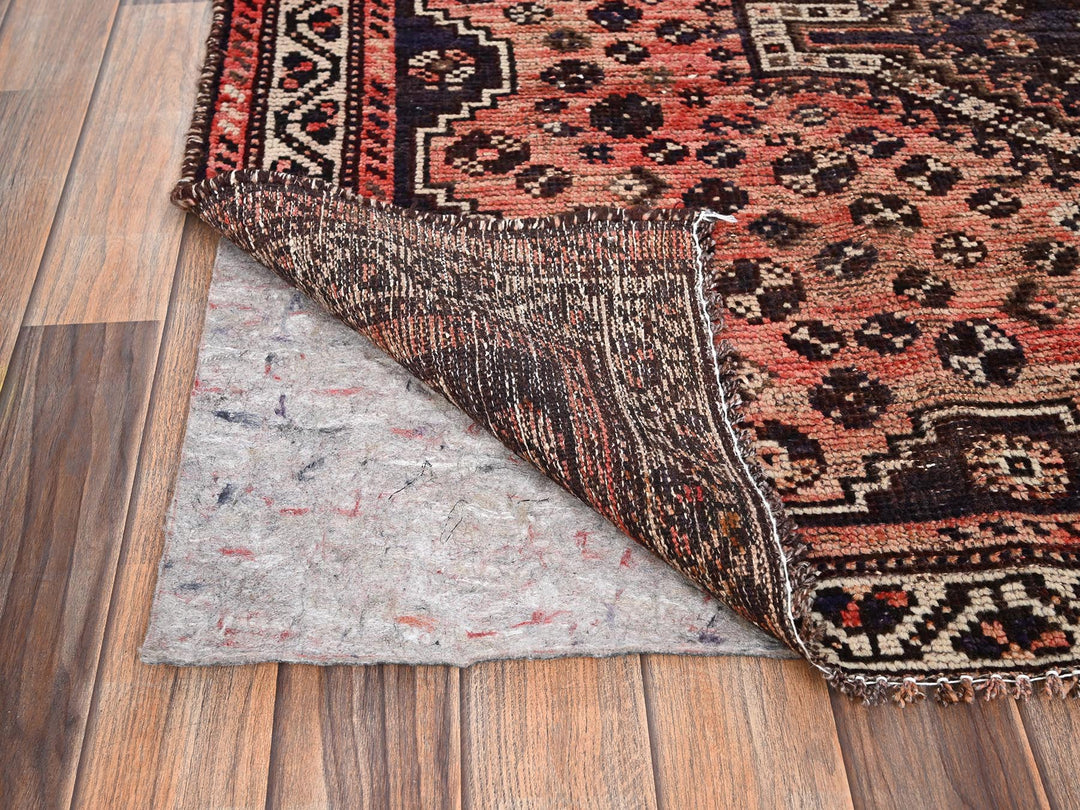 5'3" x 5'11" Vintage Hand Knotted Red Wool Square Oriental Rug - MOA1021576
