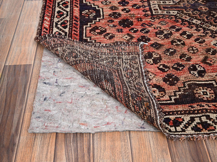 5'3" x 5'11" Vintage Hand Knotted Red Wool Square Oriental Rug - MOA1021576