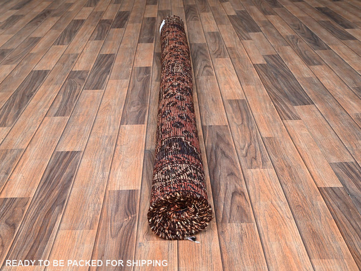 5'3" x 5'11" Vintage Hand Knotted Red Wool Square Oriental Rug - MOA1021576