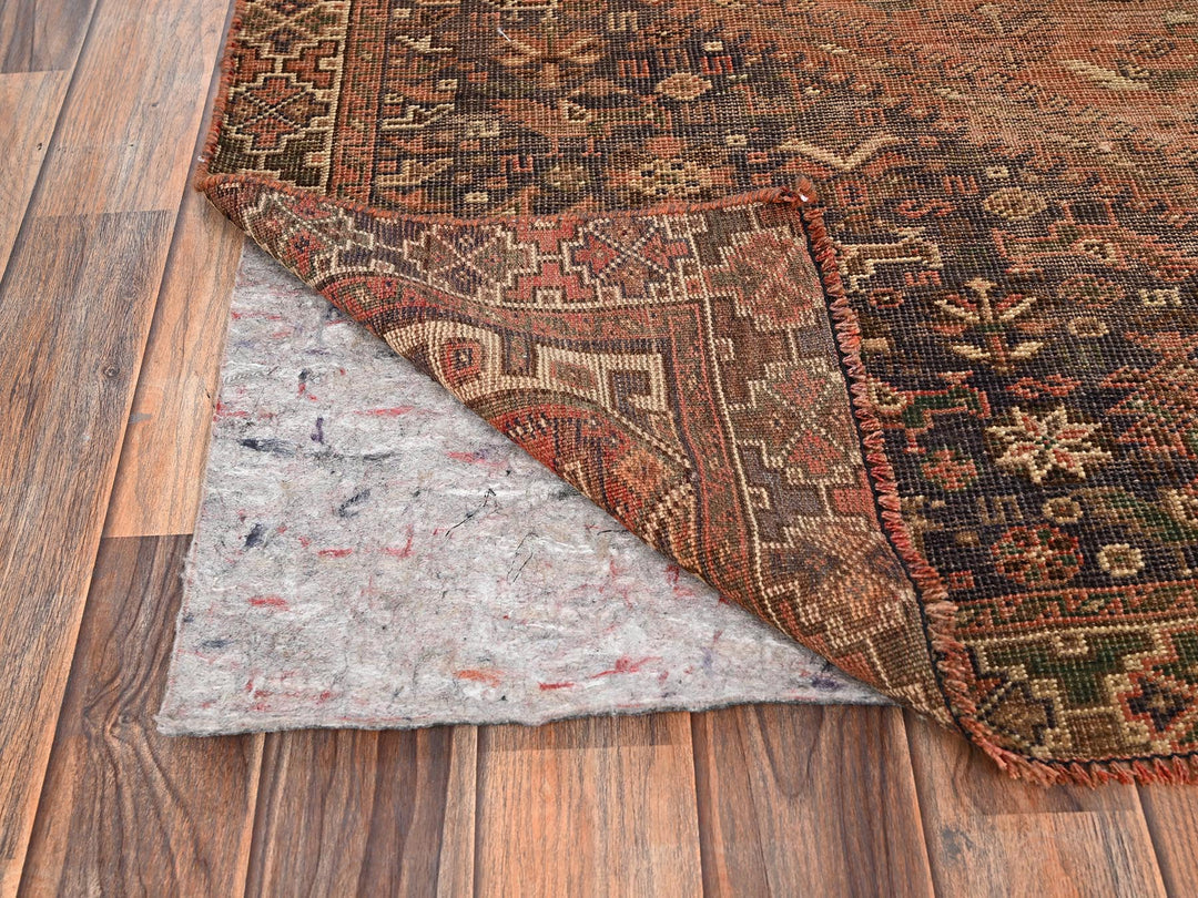 5'1" x 7'2" Vintage Hand Knotted Orange Wool Rectangle Oriental Rug - MOA1021578